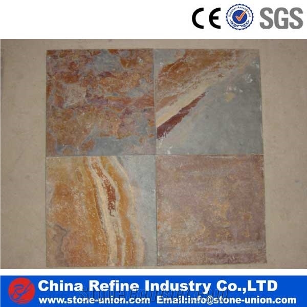 Factory Direct Cheaper Slate Tile,Rusty Slate Stone Wall Tile,Stone Rectangle Rusty Slate Floor Tiles,Slate French Pattern Tile