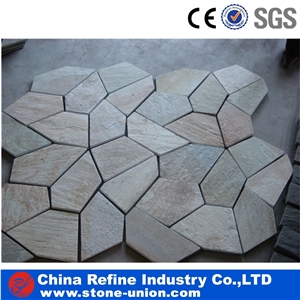 Flagstone Mats,Cheap Yellow Irregular Crazy Paving Flagstone for Walkway, Road Paving Stone, Driveway, Natural Paving Stone Decoration for Garden