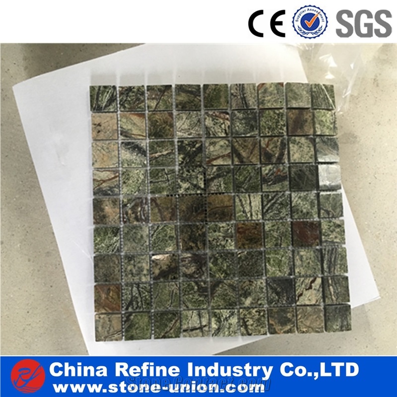 Green Marble with Italy Carrara Grey Marble Mosaic Tile Design, Flower Design Natural Stone Mosaic on Sales from China Factory,Ming Green Mosaic