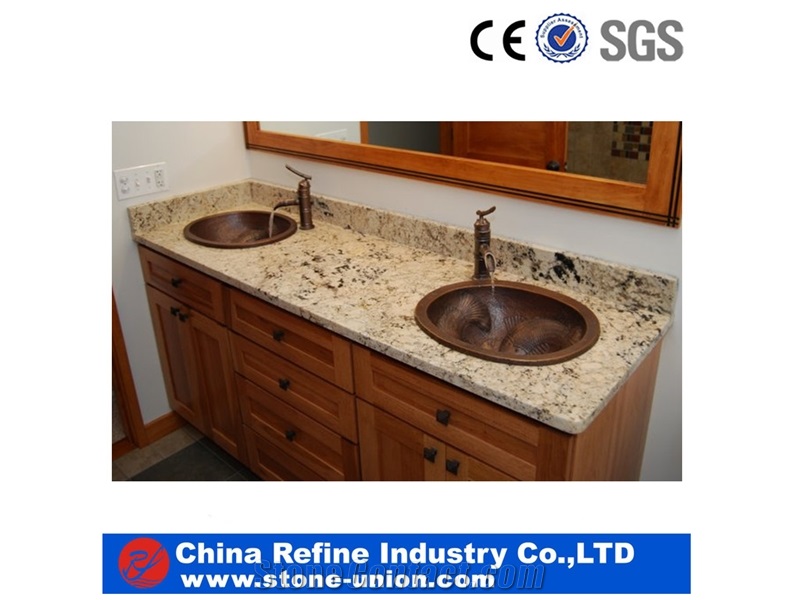 Hot Sale,Own Factory Direct Sale Cheapest Price High Quality Chinese G687/Peach Red Granite Vanity Tops & Bath Tops,Absolute Black Granite Vanity