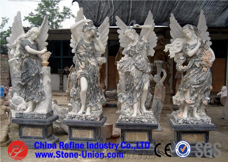 Multicolor Marble Human Sculpture & Statue Factory Wholesale,Western Angels, Natural Marble Sculpture & Statue