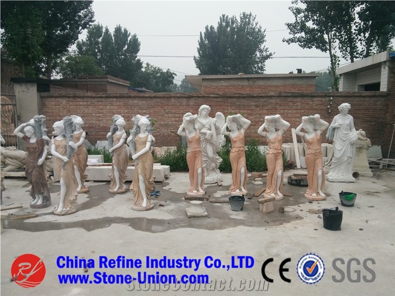 Multicolor Marble Human Sculpture & Statue Factory Wholesale,Western Angels, Natural Marble Sculpture & Statue