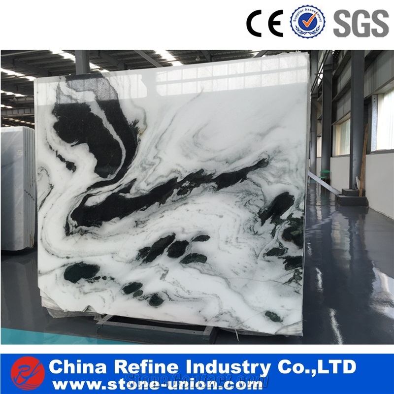 Panda White, Marble Tiles & Slabs, Marble Skirting, Marble Wall Covering Tiles, Marble Floor Covering Tiles, China White Marble Landscape Painting