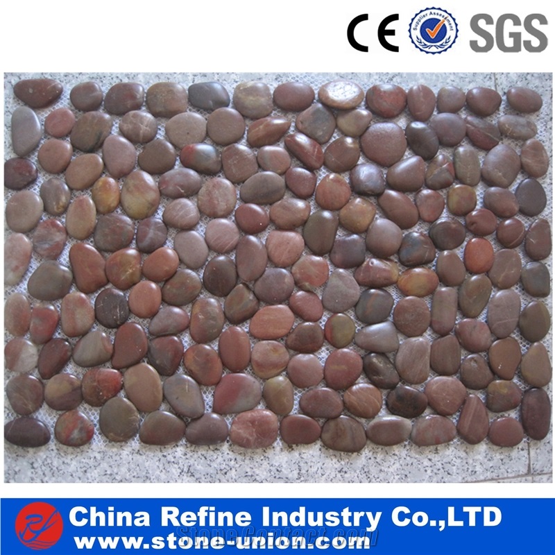 Pebble Tile Mosaic Pebble Stone with Mesh/River Stone Mosaic Wall Covering&Flooring/Cobble Mosaic in Mesh/Bathroom&Kitchen Natural Decorate