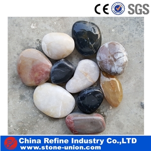 Polished Wooden Loose Pebbles Wholesale,Mixed Pebble Stone,Pebble for Landscaping Decoration,Stone Tumbled Washed River Stone