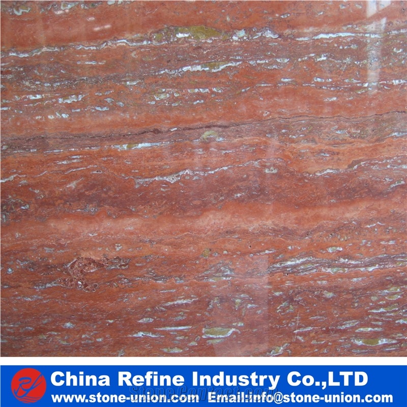 Red Polished Travertine Floor Tiles, Wall Tiles,Red Travertine Polished Tiles & Slabs, Hotel Floor Covering Pattern,Travertino Classico