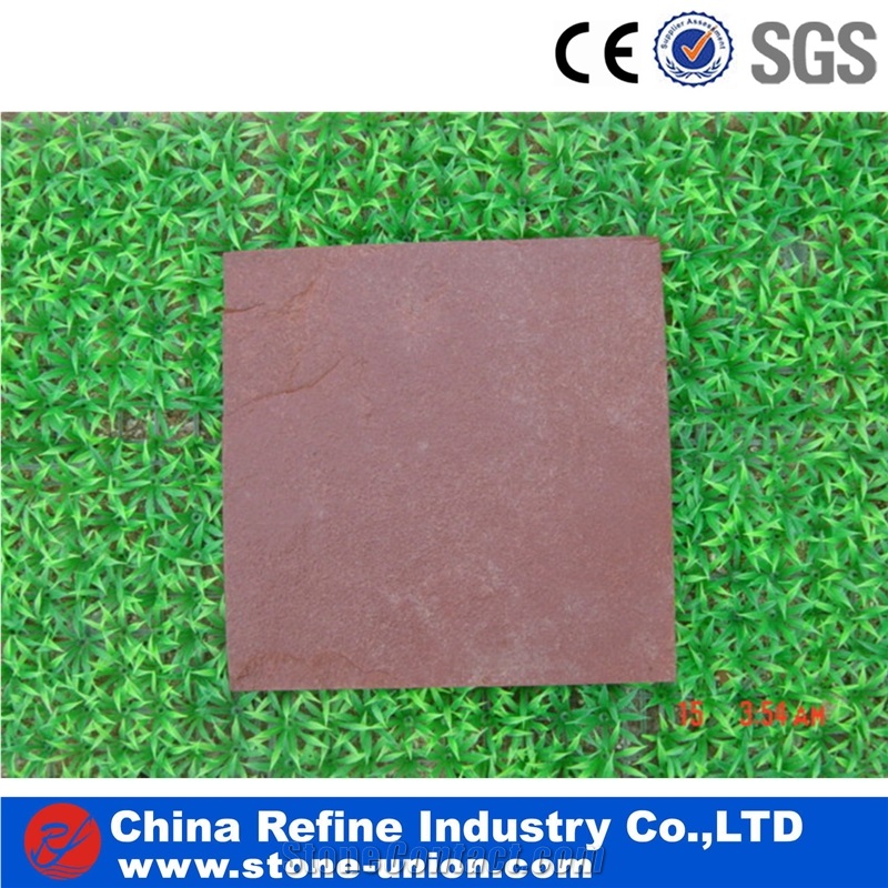 Red Quartzite Honed Surface Slabs & Tiles, China Red Quartzite,Natural Stone Top Quality Quartzite Paving Peach Red Rose Quartzite Flamed Surface
