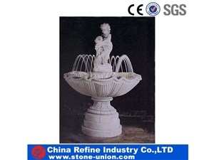 Rolling Ball Fountains,Garden Landscaping Natural Stone Fountain Floating Ball,Marble Water Fountain with Statue,Water Fountain Decoration