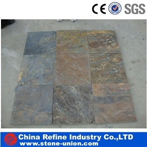 Slate Covering Rusty Slate Pattern Mixed Color Cut to Size Slate Stone Flooring in Stock,Mix Color Slate Tile,China Slate Tile,Floor & Wall Covering