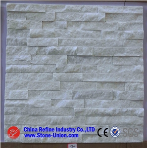 Snow White Cultured Stone Stacked Stone,White Quartzite Wall Stone &Stone Veneer,Pure White Cultured Stone Wall Panels,China White Ledge Stone