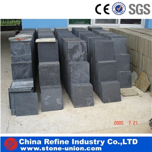 Split Face Stone Black Slate Tiles for Wall Cladding, China Black Cheap Slate Wall & Floor Covering Tiles, Natural Building Stone Wall Decoration