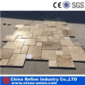 Tumbled Travertine French Pattern,Chinese Beige Travertine Polished Tiles and Slabs,Travertine Beige Tiles Interior Wall Cladding,Hotel Floor Covering