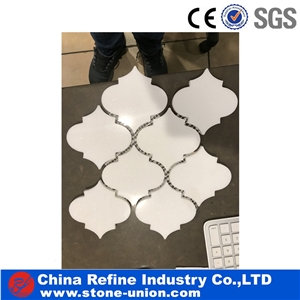 White Wood Vein Marlbe Polished Mosaic for Flooring Tiles,Decorative Natural Stone Cararra White Marble Mosaic Tile for Barthroom, Pattern Mosaic