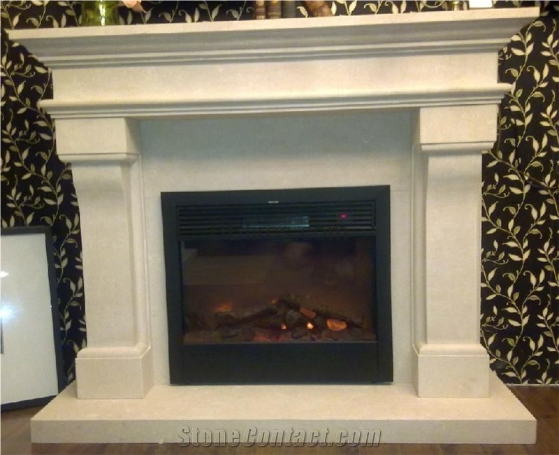 Cream Bello Marble Fireplace Decorating, Fireplace , Natural Stone Fireplaces, Fireplace Accessories, China Beige Marble