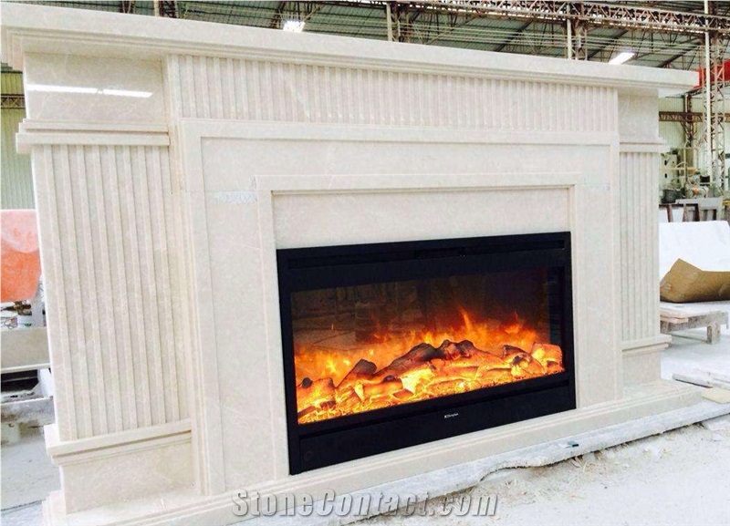 Cream Bello Marble Fireplace Decorating, Fireplace , Natural Stone Fireplaces, Fireplace Accessories, China Beige Marble