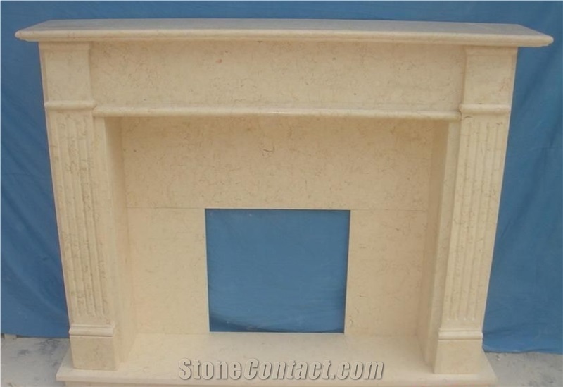 Egypt Beige, New Cream, Fireplace Decorating, Natural Stone Fireplaces, Sculptured Fireplace, Egypt Beige Marble