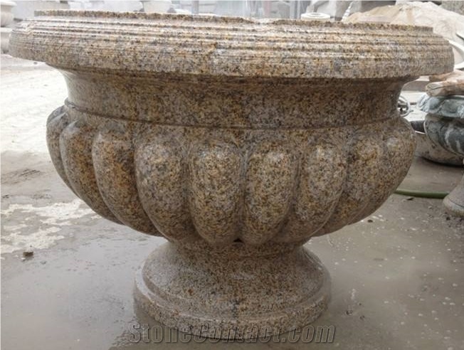 Golden Grain, Flower Pots, Planter Pots, Flower Vases, Outdoor Planters, Exterior Flower Pots, Landscaping Planters, China Yellow Granite