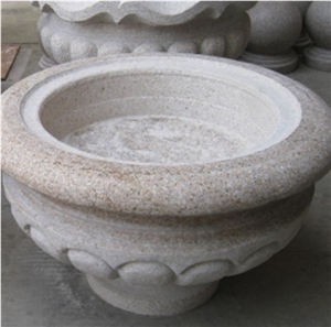 Padang Crystal Granite.Grey Flower Pot