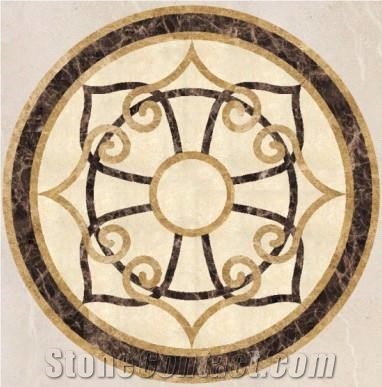 Paradiso Brown, Water Medallions, Round Medallions, Floor Medallions, Turkey Brown Marble