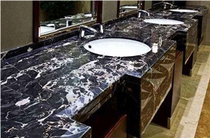 Portoro Countertops, Bathroom Countertops, Bathroom Vanity Tops, Bathroom Solid Surface, Italy Brown Marble Countertops