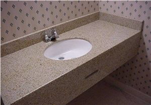 Rust Stone Shijing, Sunset Gold Shijing Countertops, Bathroom Countertops, Bathroom Vanity Tops, Bathroom Solid Surface, China Yellow Granite