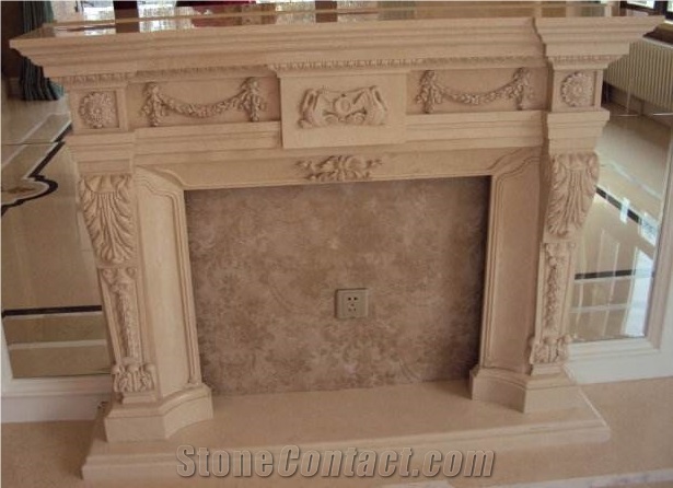 Spanish Gold, Fireplace Decorating, Fireplace Insert, Natural Stone Fireplaces, Handcarved Fireplace, Spain Yellow Marble