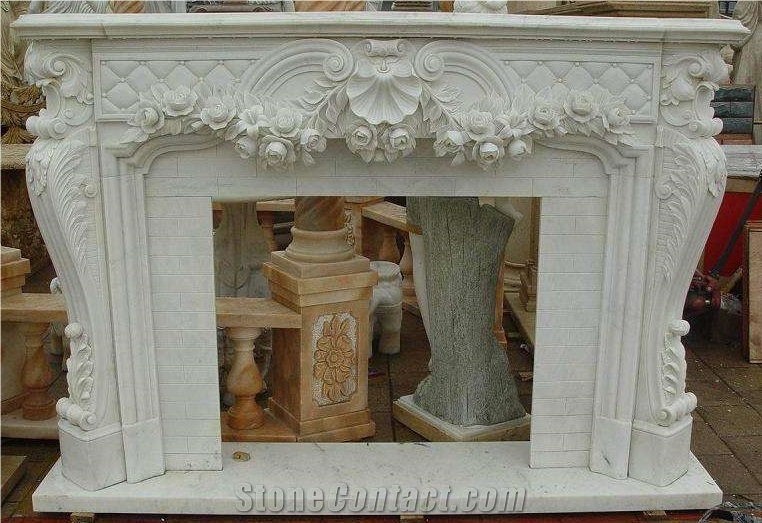 White Jade, Fireplace Decorating, Fireplace Insert, Natural Stone Fireplaces, Sculptured Fireplace, China White Marble