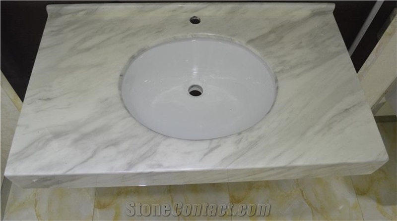 White Volakas Marble Countertops, Bathroom Countertops, Bathroom Vanity Tops, Bathroom Solid Surface, Greece White Marble