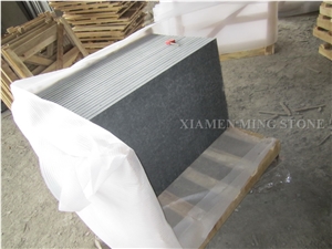 A Quality Mongolia Black Basalt Nero Ebony Black Andesite G133 Flamed,Lavqa Stone Brick Tile Panel for Railway Floor Covering Customized