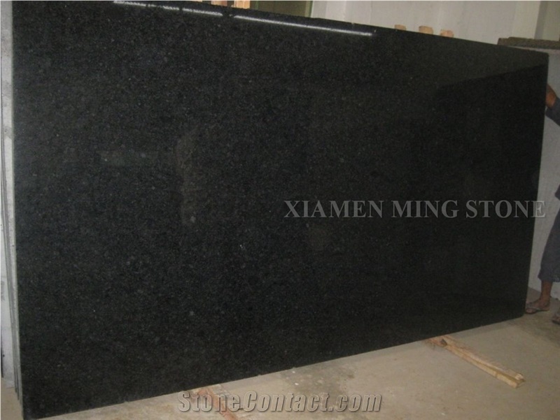 Absolute Ash Black Nero Granite Tile, Villa Wall Cladding Panel Polished Slabs, Crystal Galaxy Granite Exterior Building Floor Pattern Tile