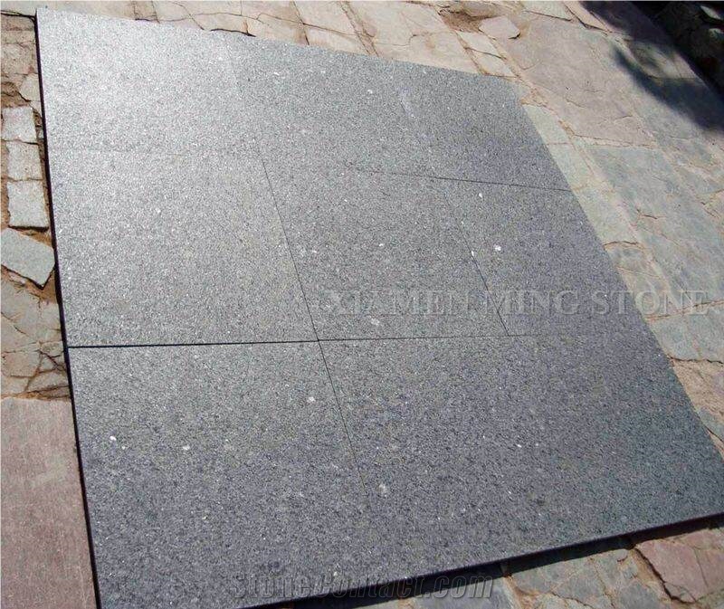Absolute Ash Black Nero Granite Tile, Villa Wall Cladding Panel Polished Slabs, Polished Crystal Galaxy Granite Interior Building Floor Pattern Tile