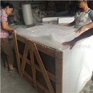 Absolute Snow White Marble Balustrade Handrail Building Interior Stone,Pure Marble Baluster for Villa Decoration