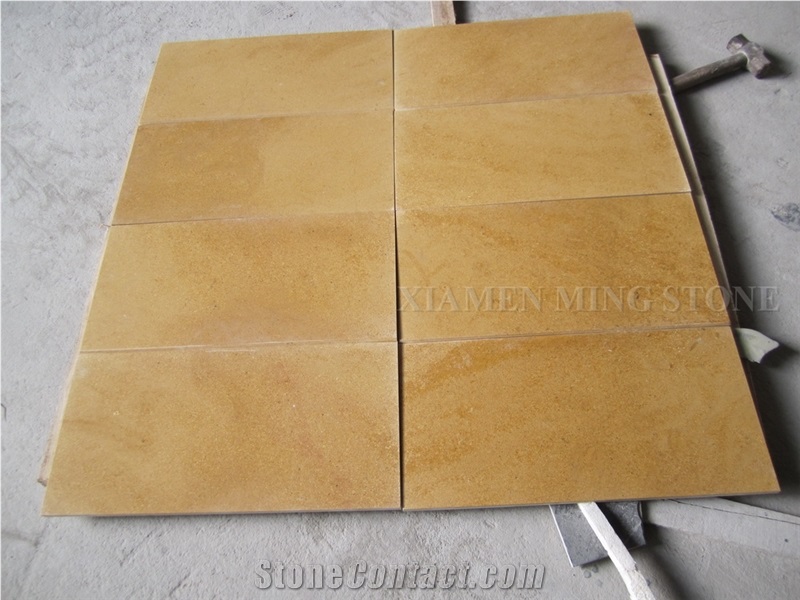 America Golden Limestone Tiles Slab, Yellow Limestone Machine Cut Panel for Villa Exterior Wall Cladding,Coral Stone Floor Covering