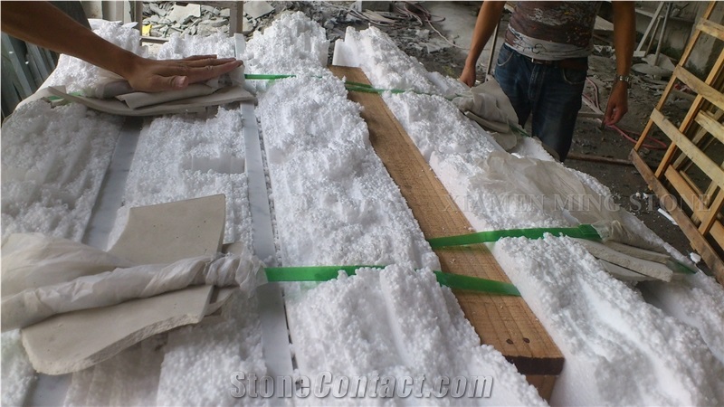 Bianco Carrara White Marble Interior Rectangle Tabletop,Modern Style Coffee Table Polished Good Quality