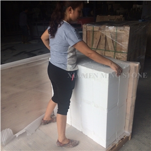 Block Stock-Absolute White Marble Balustrade Handrail Building Interior Stone, Marble Baluster for Villa Decoration