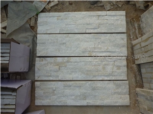 China Absolute White Quartzite Culture Stone Split Face Exposed Castle Walling,Stacked Stone Veneer Loose Stone