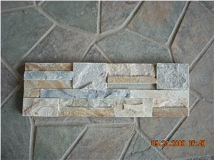 China Beige Imperial Cream Slate Culture Stone, Stacked Stone Veneer,Split Face Thin Stone Veener Exposed Garden Waterfall Loose Stone