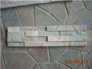 China Beige Imperial Cream Slate Culture Stone Stacked Stone Veneer,Split Face Thin Stone Veener Exposed Garden Waterfall