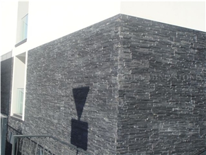 China Black Slate Culture Stone Wall Panel Split Face,Nero Loose Ledge Stone Walling Panel,Stacked Stone Exposed Wall Stone