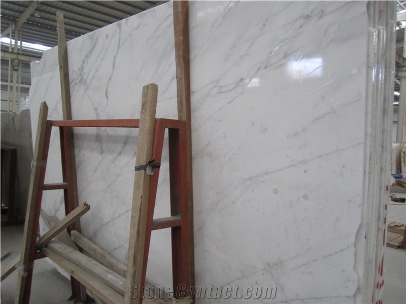 China Carrara White High Polished Marble Slabs Grey Veins,Machine Cut Panel Tile for Floor Covering,Wall Cladding Pattern Patio