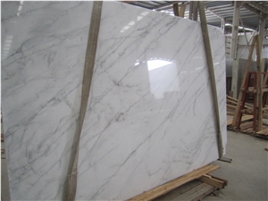 China Carrara White Marble High Polished Slabs,Machine Cut Panel Tile for Floor Covering,Wall Cladding Pattern Patio