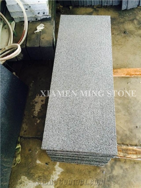 China G654 Grey Granite Bushhammered Tiles, China Impala Black Tile Cut to Size for Villa Granite Wall Covering Cladding Material Granite Floor Tiles