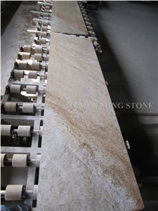 China Golden River Yellow Granite Block Cutting Polished Slab Tile Panel for Wall Cladding Floor Covering Customized