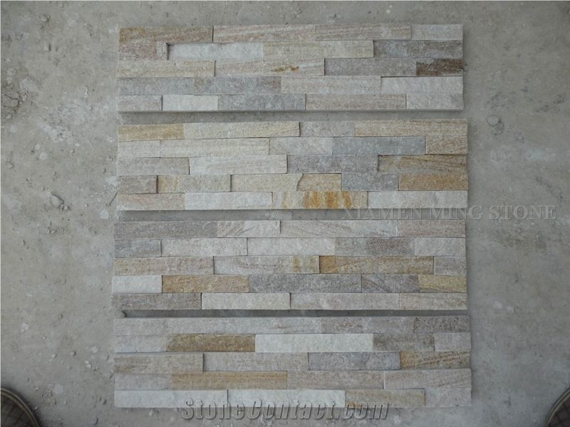 China Green Quartzite Culture Stone Split Face Exposed Castle Walling,Stacked Stone Veneer Loose Stone