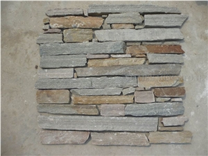 China Green Quartzite Culture Stone Split Face Exposed Venneer Stone,Stacked Stone Veneer Loose Stone Wall Panel