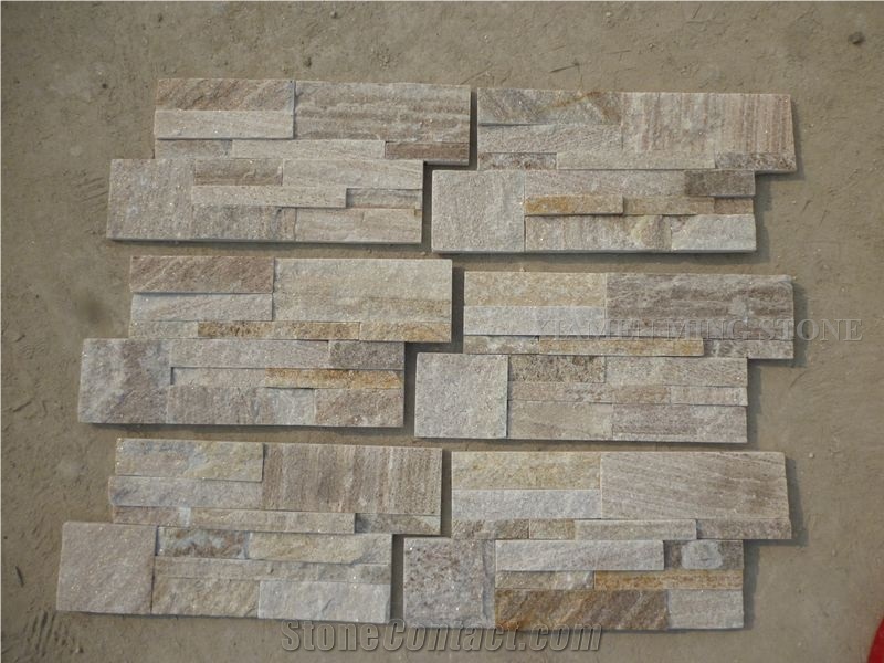 China Grooved White Imperial Quartzite Culture Stone, Stacked Stone Veneer,Split Face Thin Stone Veener Exposed Garden Waterfall Loose Stone