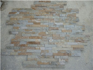 China Imperial Rust Slate Culture Stone Stacked Stone Veneer,Beige Split Face Thin Stone Veener Exposed Garden Waterfall