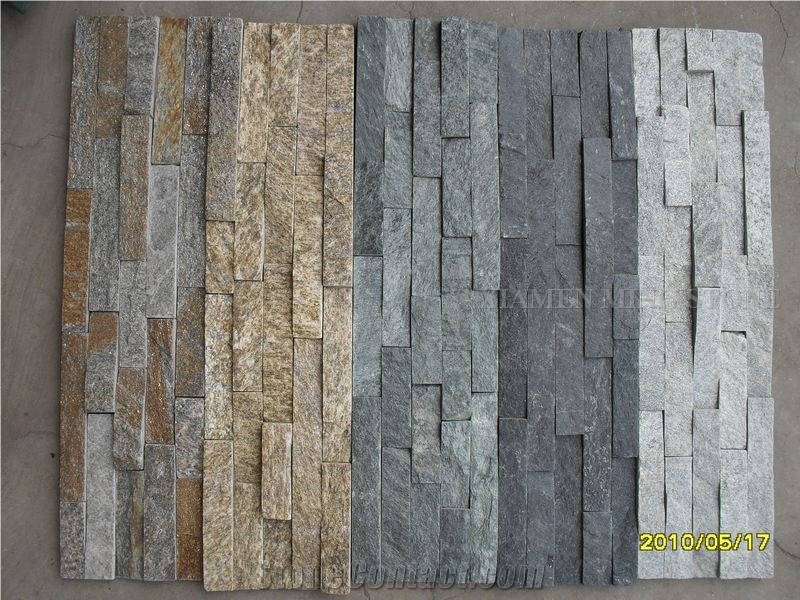 China Imperial Rust Slate Culture Stone Stacked Stone Veneer,Beige Split Face Thin Stone Veener Exposed Garden Waterfall