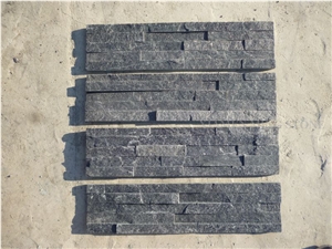 China Nero Black Slate Culture Stone Stacked Stone Veneer,Split Face Thin Stone Veener Exposed Garden Waterfall