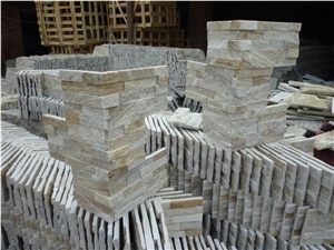 China Rustic White Slate Culture Stone Split Face Exposed Walling Panel,Stacked Stone Veneer Loose Stone